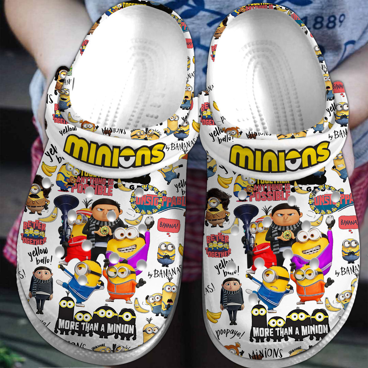 Minions Cartoon Crocs Crocband Clogs Shoes Comfortable For Men Women and Kids
