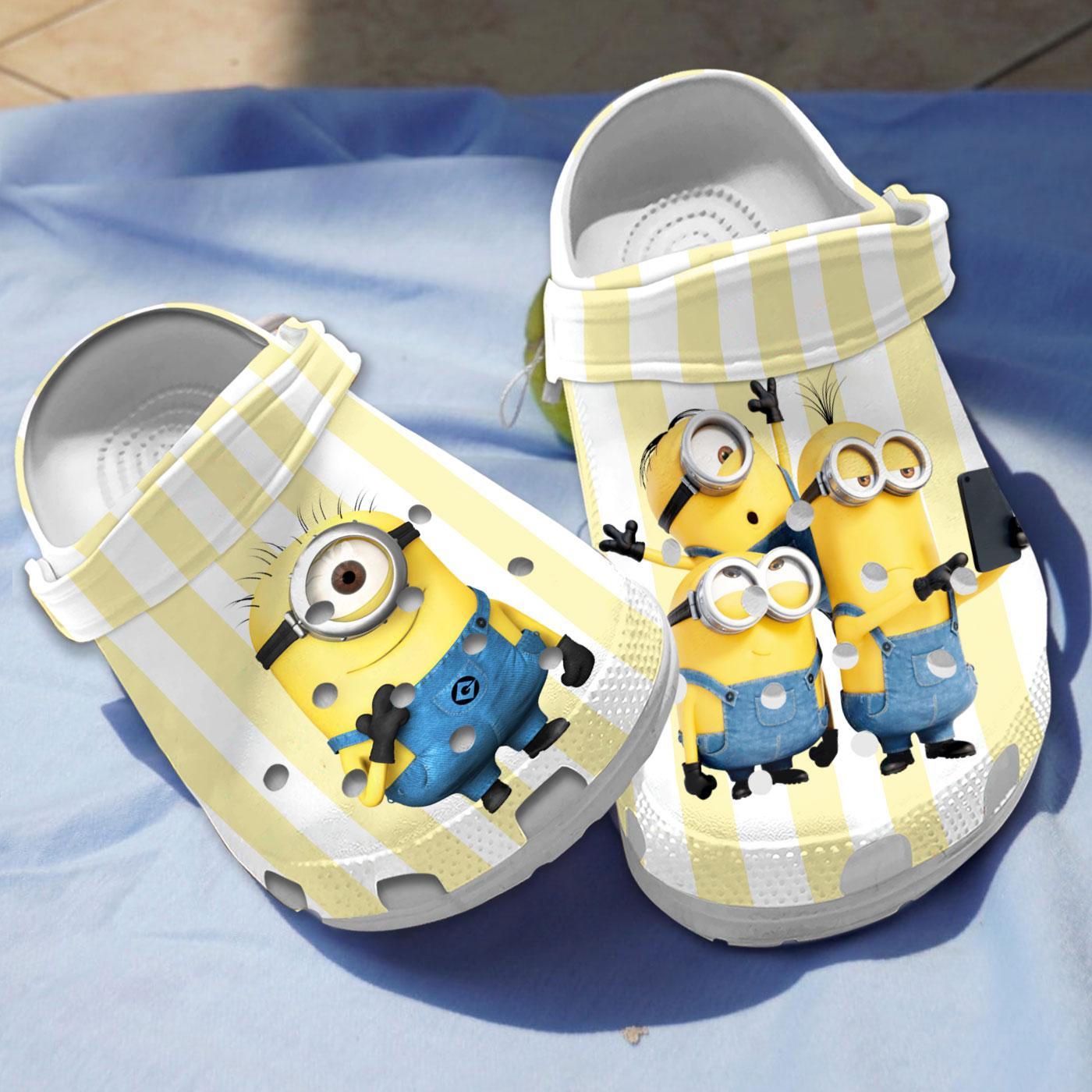 Minions Cartoon Crocs Crocband Clogs Shoes Comfortable For Men Women and Kids