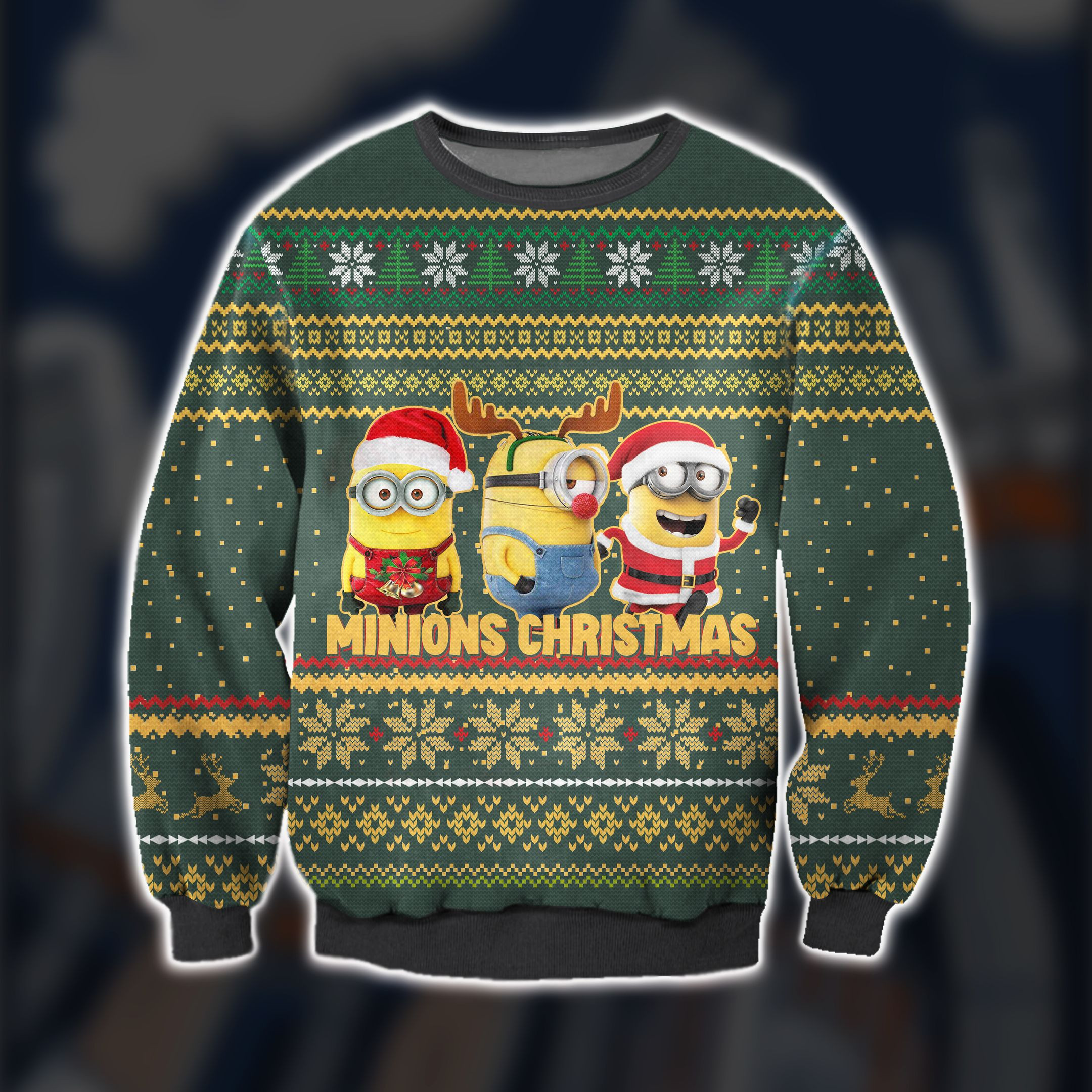 Minions Christmas Ugly Christmas Sweater Adult 3D Funny Matching for family