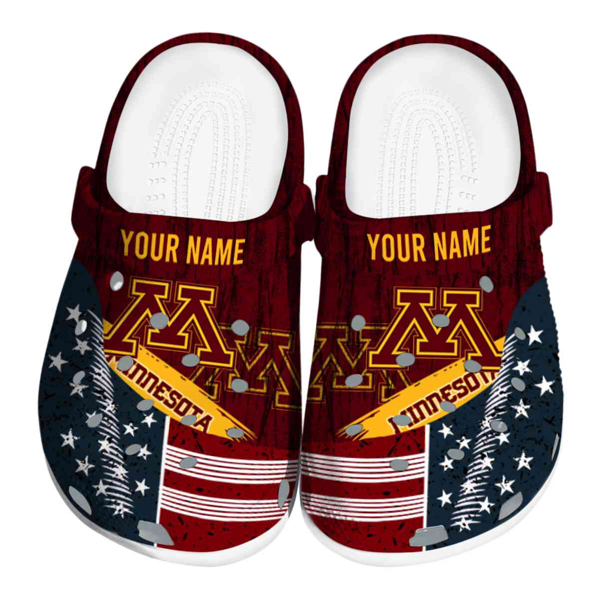Minnesota Golden Gophers NCAA Sport Crocs Crocband Clogs Shoes Comfortable For Men Women and Kids