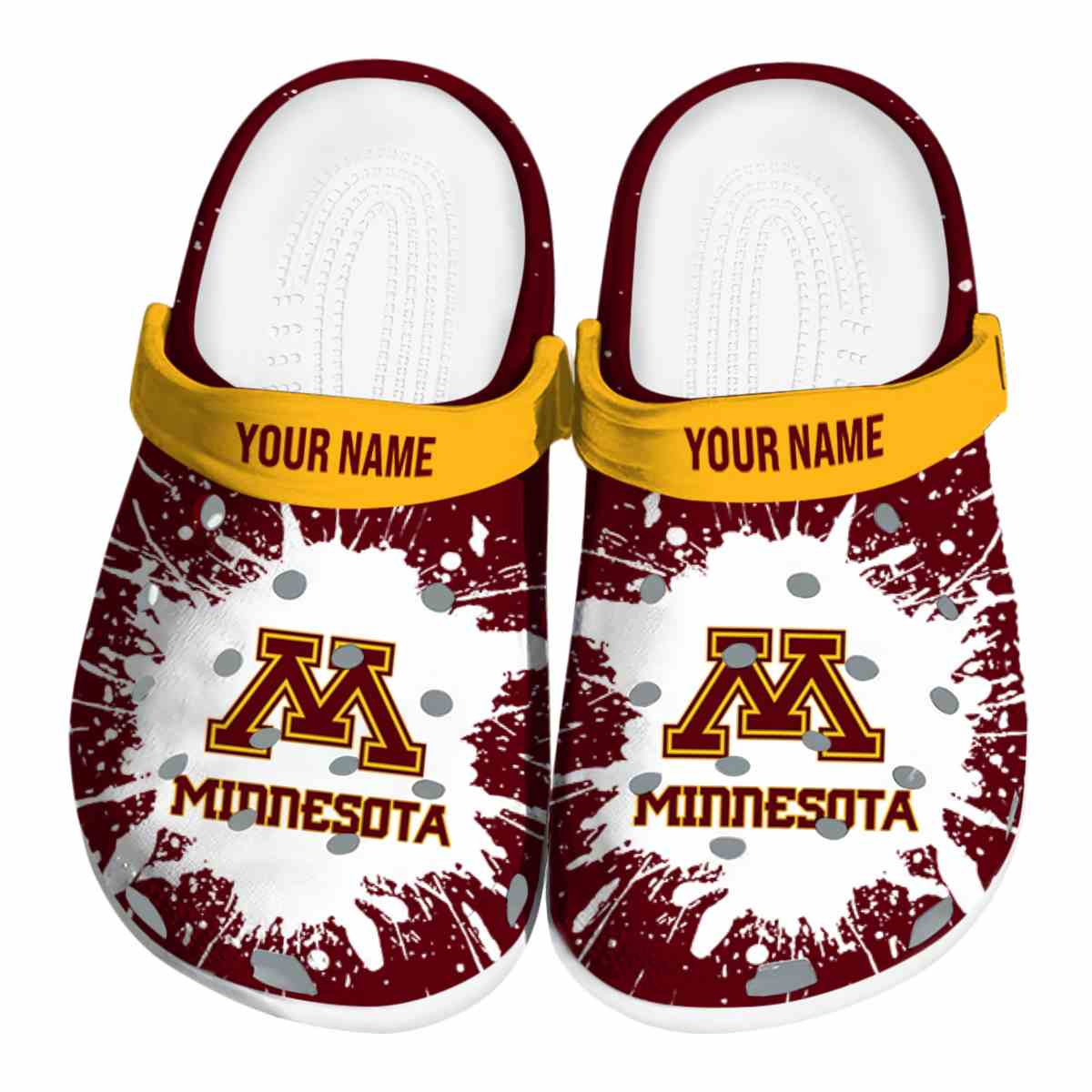 Minnesota Golden Gophers NCAA Sport Crocs Crocband Clogs Shoes Comfortable For Men Women and Kids