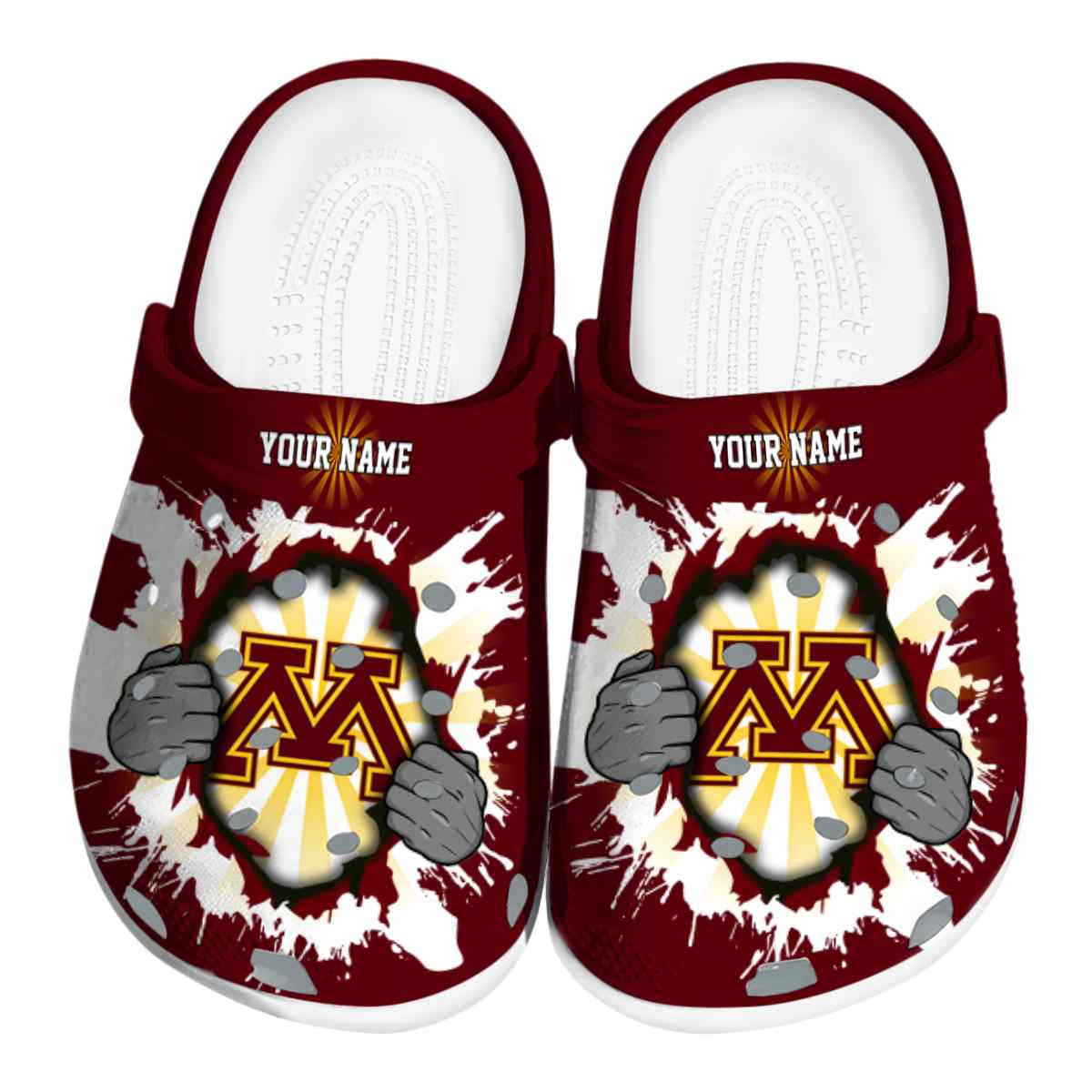 Minnesota Golden Gophers NCAA Sport Crocs Crocband Clogs Shoes Comfortable For Men Women and Kids