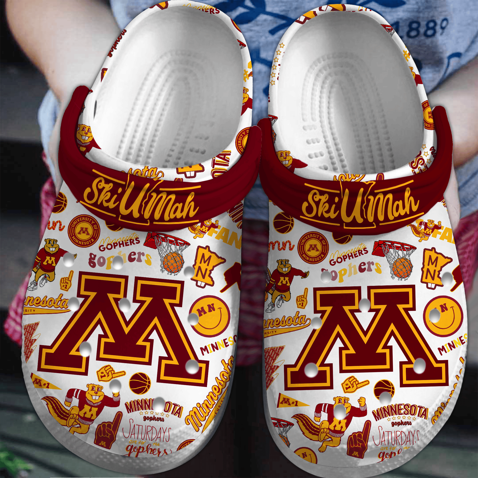 Minnesota Golden Gophers NHL Sport Crocs Crocband Clogs Shoes Comfortable For Men Women and Kids
