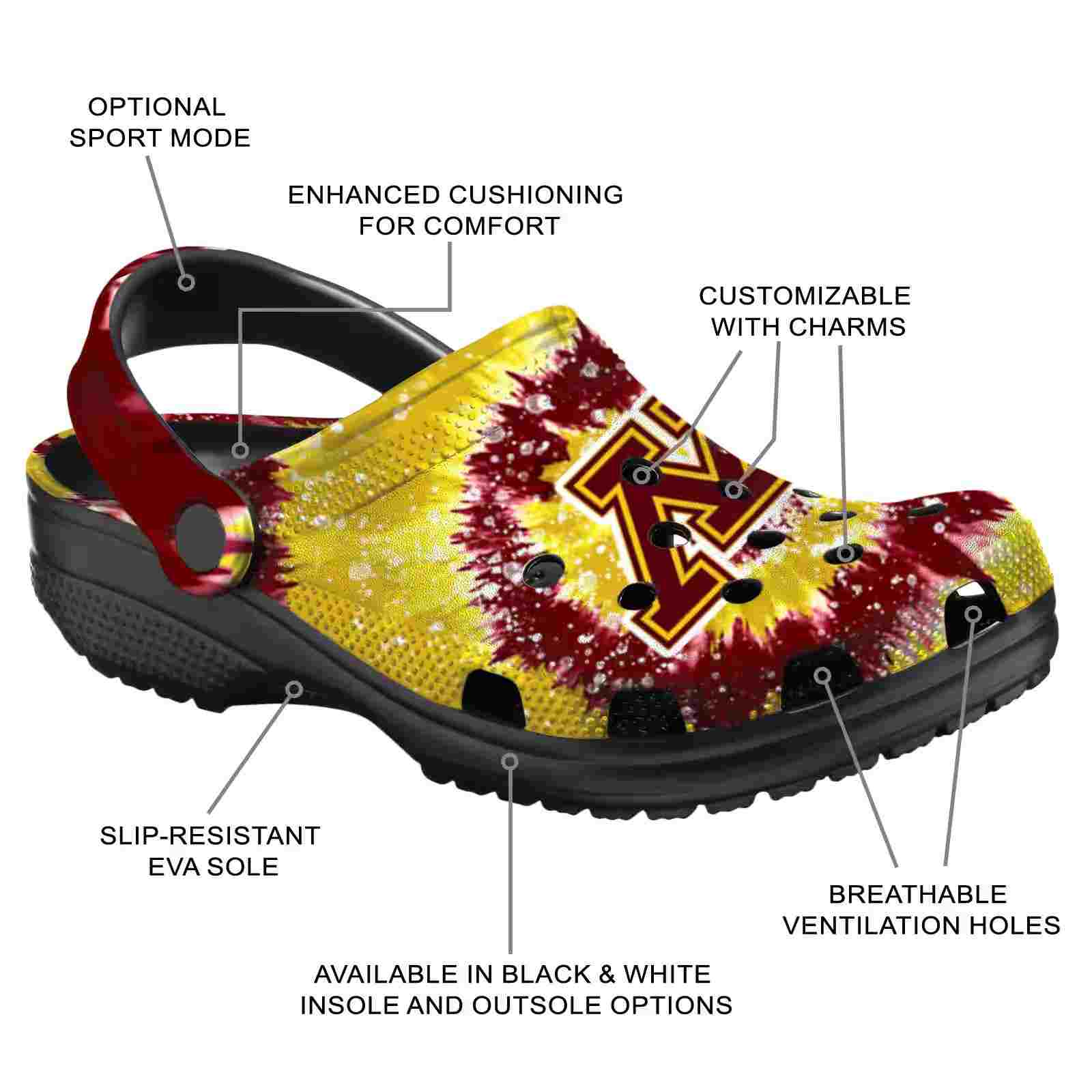 Minnesota Golden Gophers Radiant Burst Effect ClogTVC1801820 - Image 5