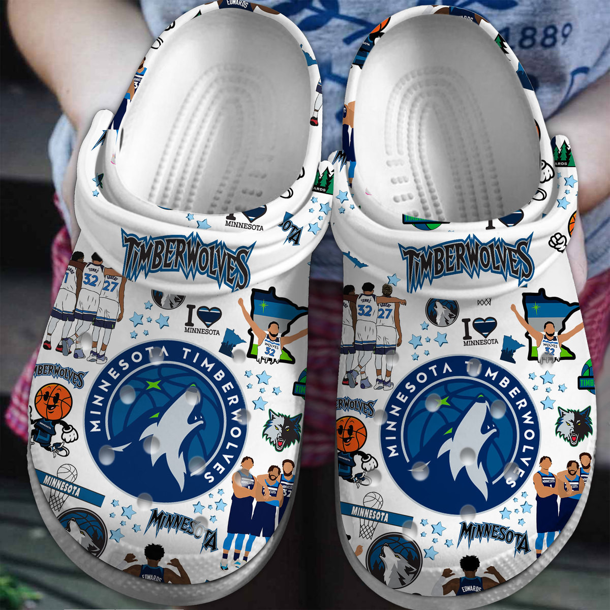 Minnesota Timberwolves NBA Sport Crocs Crocband Clogs Shoes Comfortable For Men Women and Kids