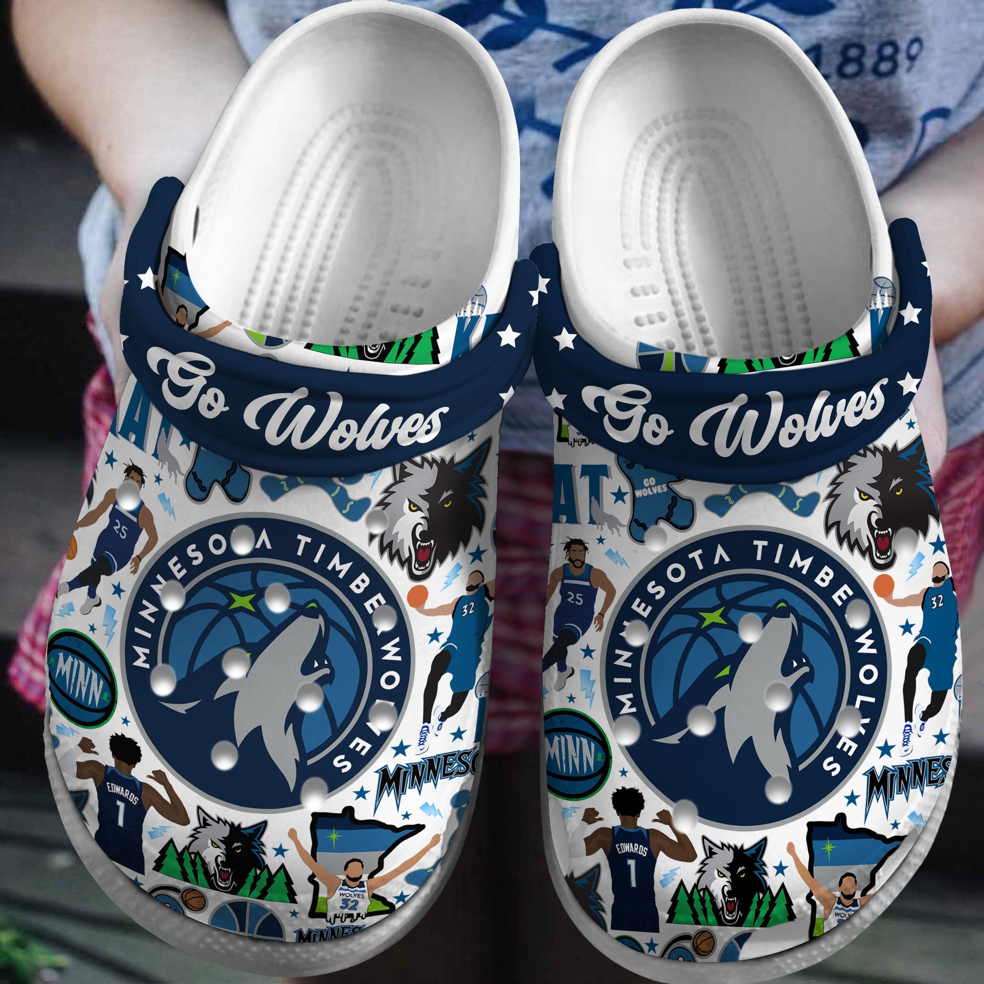 Minnesota Timberwolves NBA Sport Crocs Crocband Clogs Shoes Comfortable For Men Women and Kids