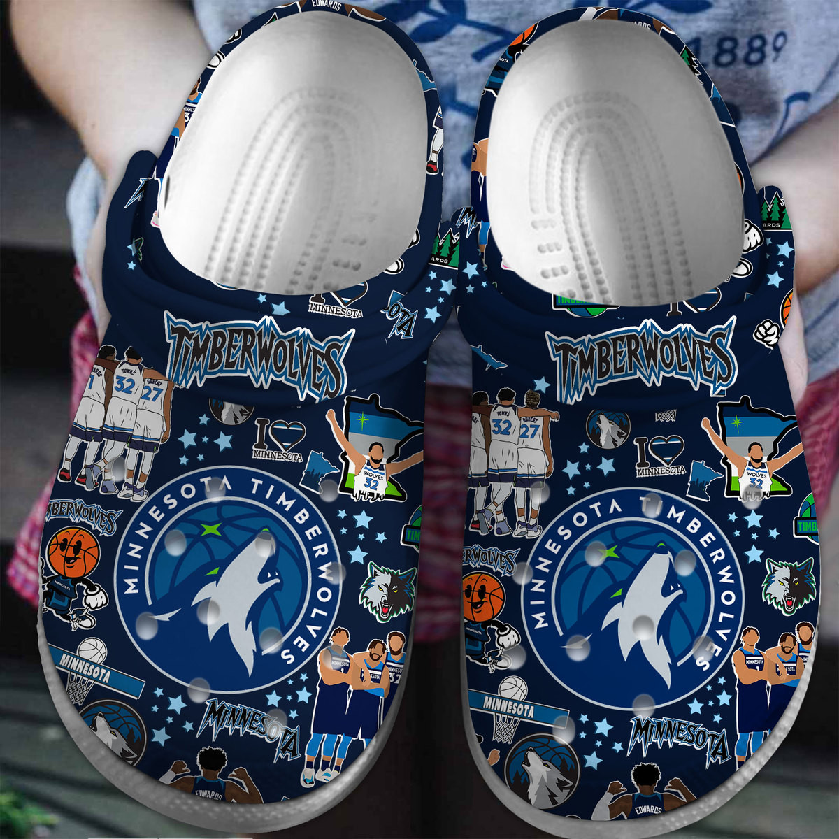 Minnesota Timberwolves NBA Sport Crocs Crocband Clogs Shoes Comfortable For Men Women and Kids