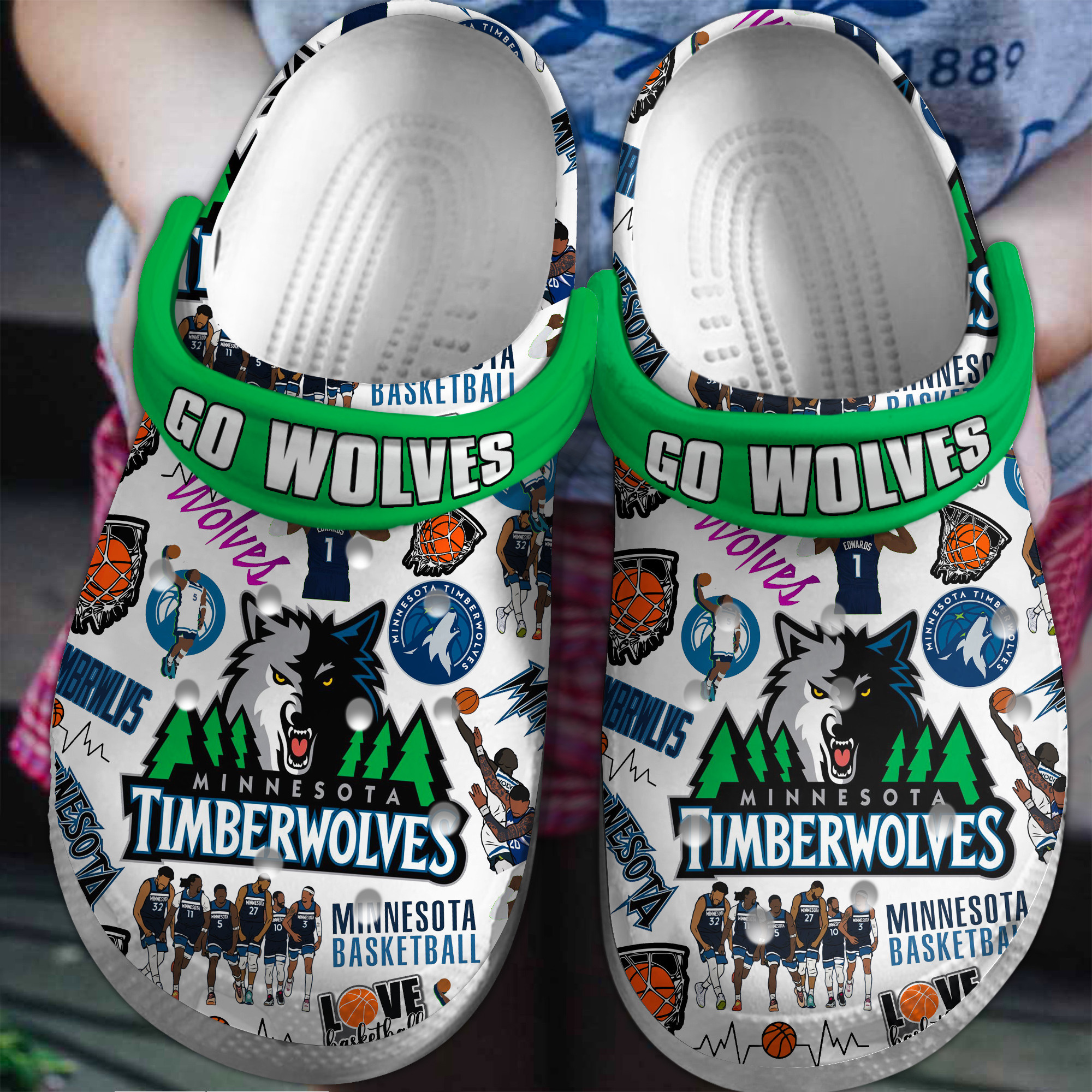 Minnesota Timberwolves NBA Sport Crocs Crocband Clogs Shoes Comfortable For Men Women and Kids
