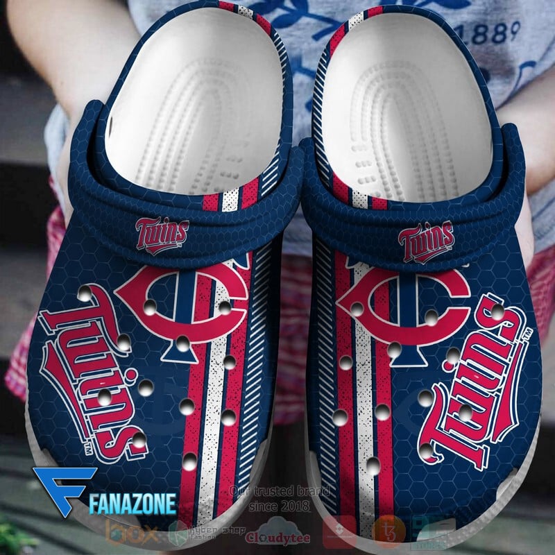 Minnesota Twins MLB logo blue red MLB Sport Crocs Clogs Crocband Shoes Comfortable For Men Women and Kids
