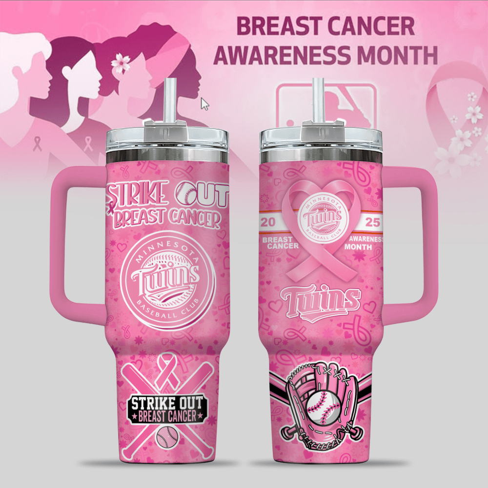 Minnesota Twins MLB x Breast Cancer Awareness Custom Stanley Cup 40 oz 30 oz Tumbler With HandleTVC2301125