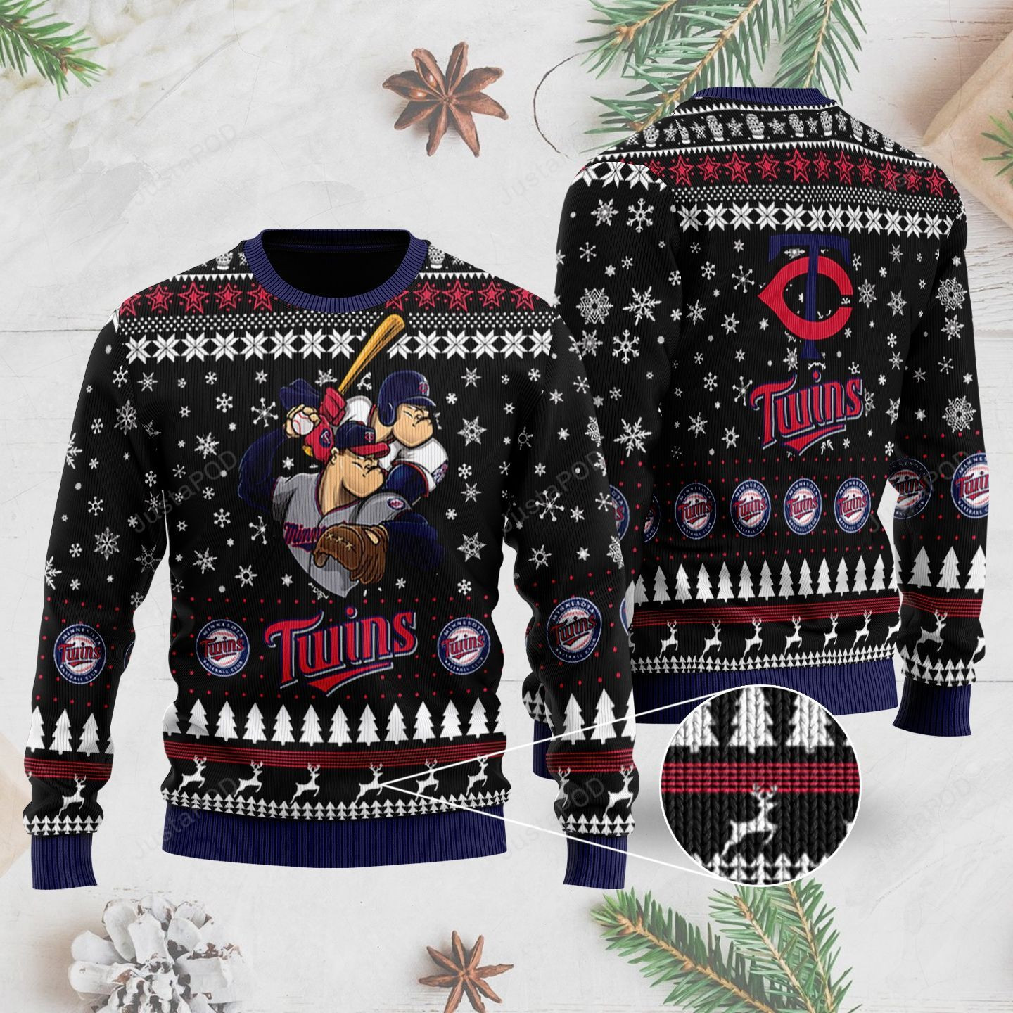 Minnesota Twins Ugly Christmas Sweater Adult 3D Funny Matching for family
