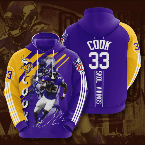Minnesota Vikings Dalvin Cook 3D All Over Print Hoodie, Zip Hoodie