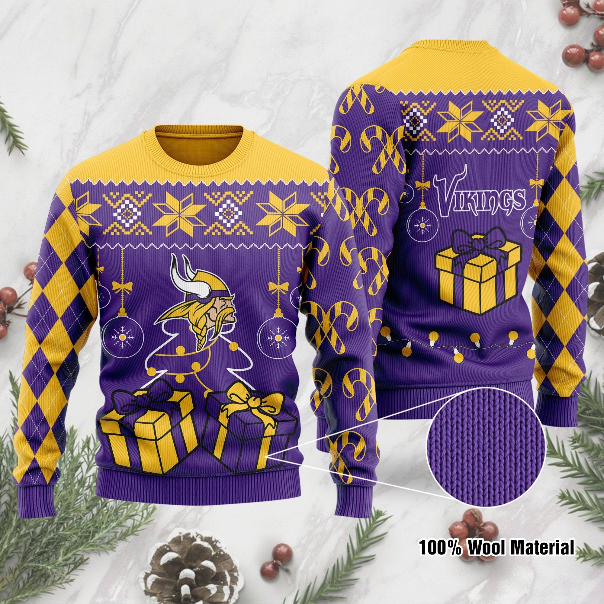 Minnesota Vikings Funny Ugly Christmas Sweater Adult 3D Funny Matching for family