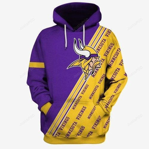 Minnesota Vikings Ncaa Football Many Logo 3D All Over Print Hoodie, Zip Hoodie