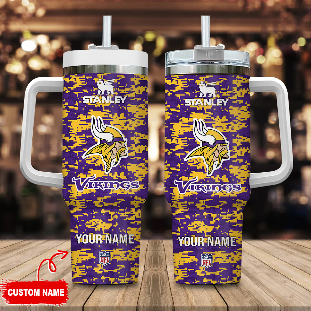 Minnesota Vikings NFL Camouflage Custom Stanley Cup 40 oz 30 oz Tumbler With HandleTVC2301110