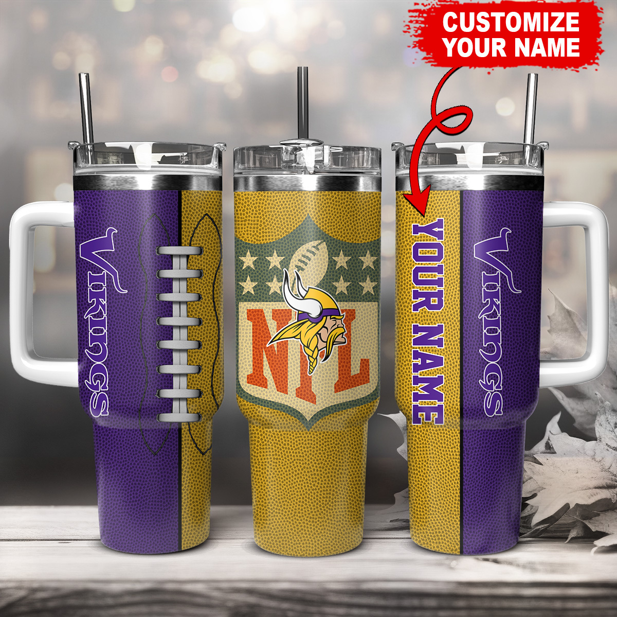 Minnesota Vikings NFL Custom Stanley Cup 40 oz 30 oz Tumbler With HandleTVC230142