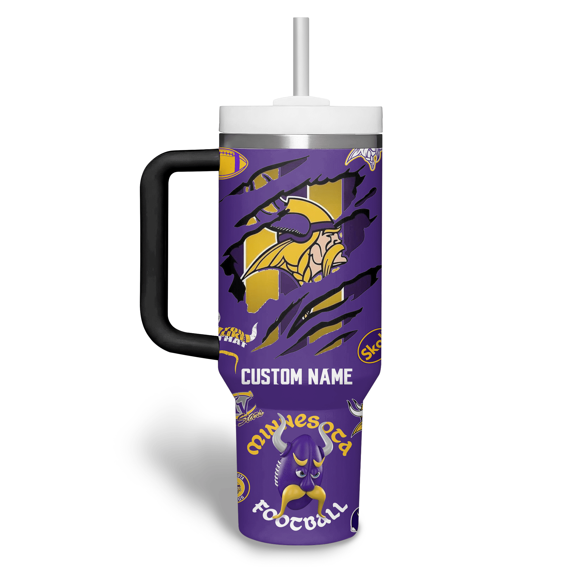 Minnesota Vikings NFL Custom Stanley Cup 40 oz 30 oz Tumbler With HandleTVC2301510 - Image 2