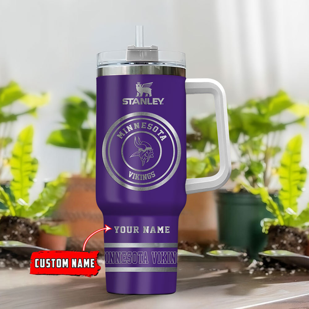 Minnesota Vikings NFL Custom Stanley Cup 40 oz 30 oz Tumbler With HandleTVC230154 - Image 2