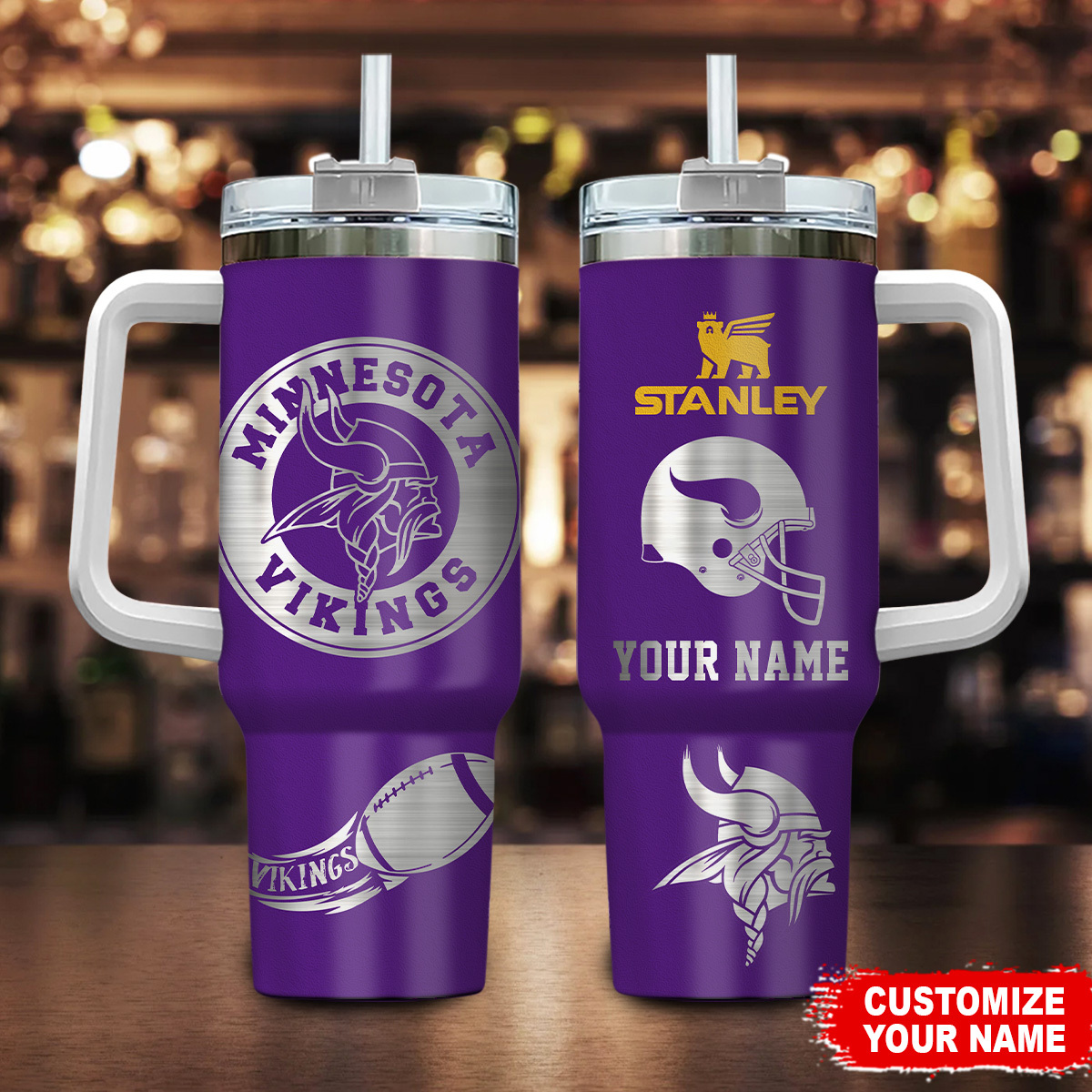 Minnesota Vikings NFL Custom Stanley Cup 40 oz 30 oz Tumbler With HandleTVC230179