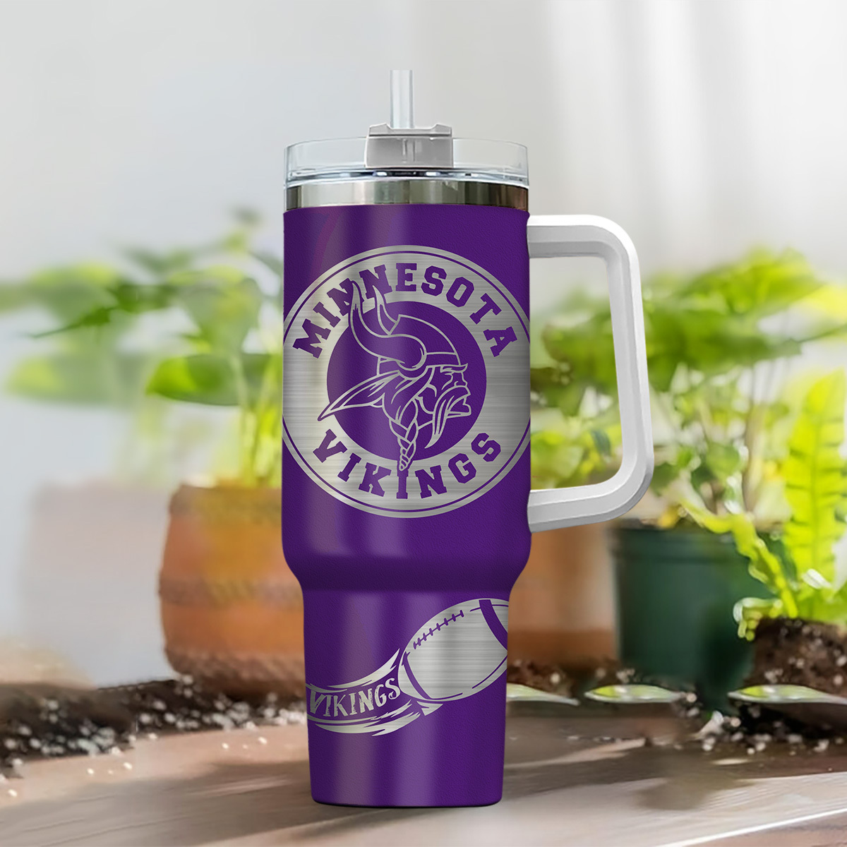 Minnesota Vikings NFL Custom Stanley Cup 40 oz 30 oz Tumbler With HandleTVC230179 - Image 2