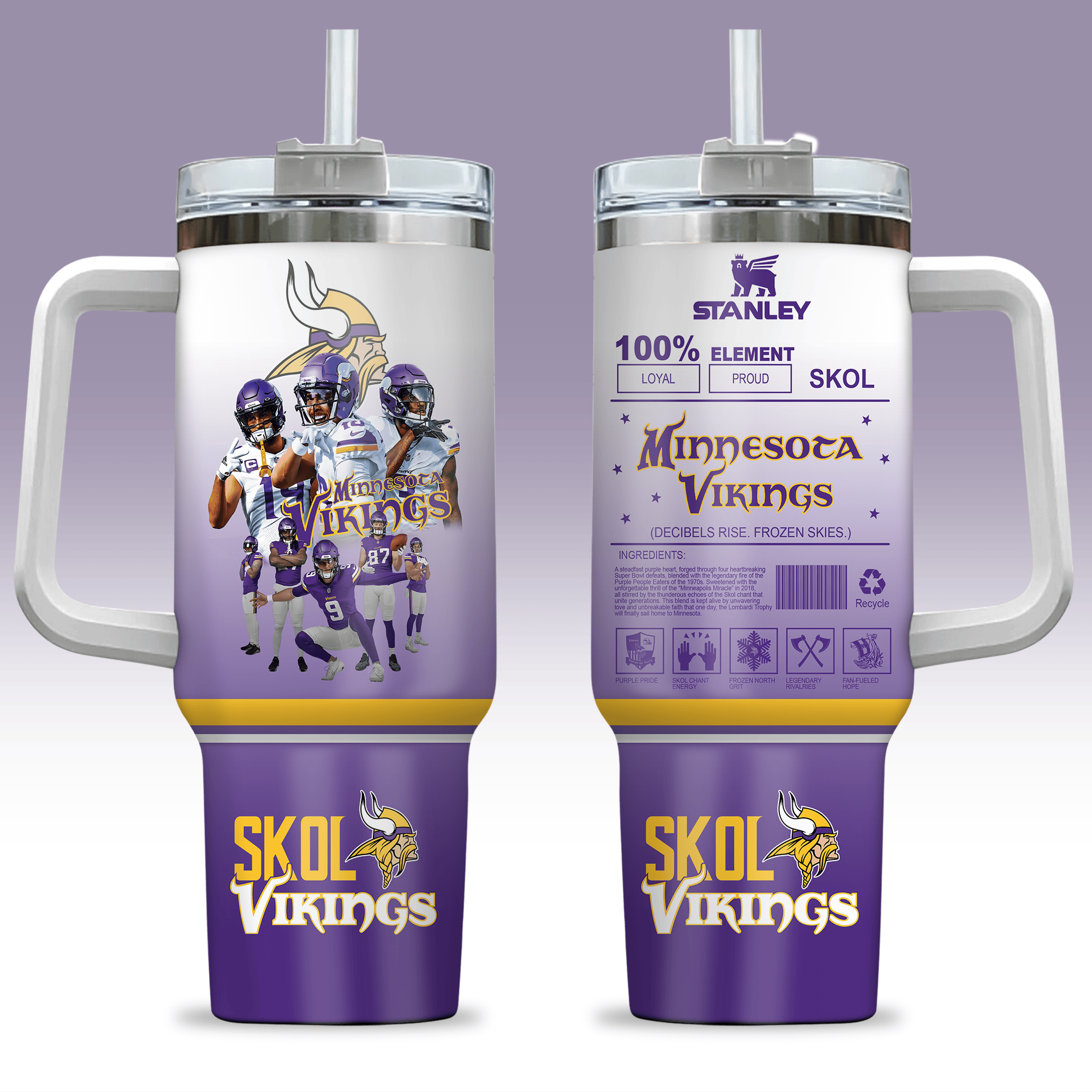 Minnesota Vikings NFL Custom Stanley Cup 40 oz 30 oz Tumbler With HandleTVC230198