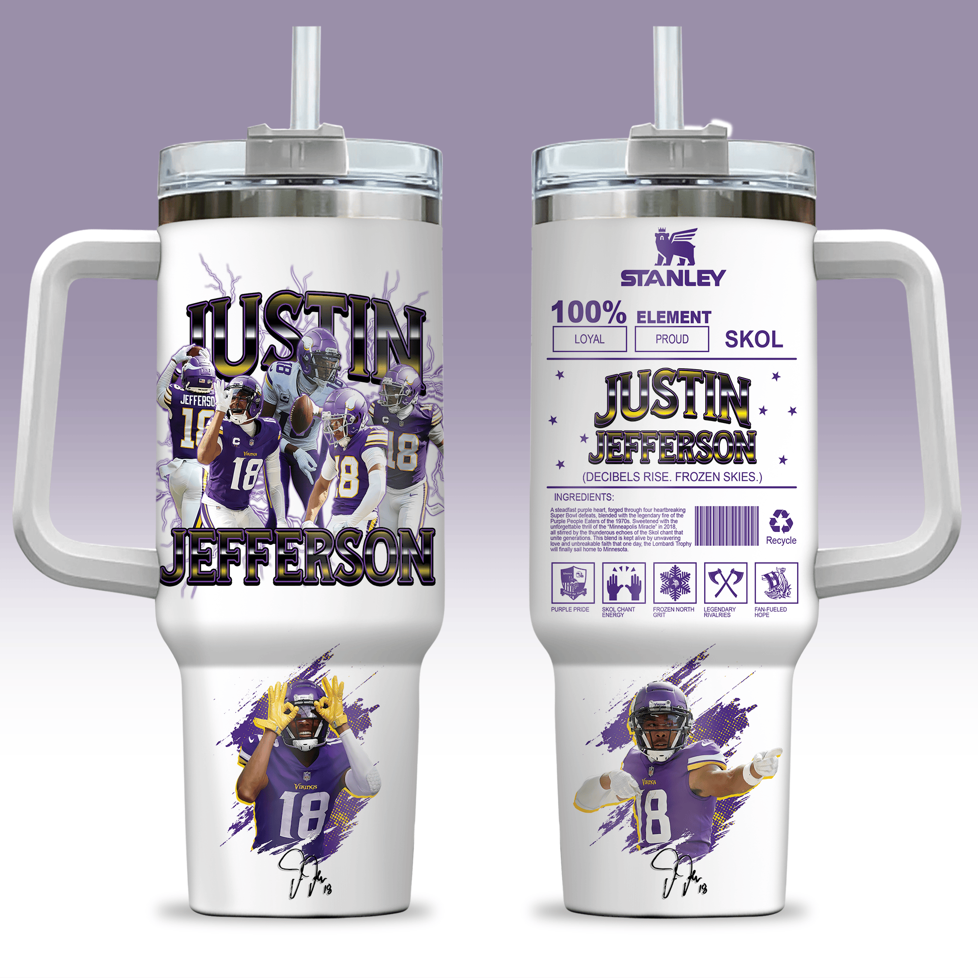 Minnesota Vikings NFL Custom Stanley Cup 40 oz 30 oz Tumbler With HandleTVC230198