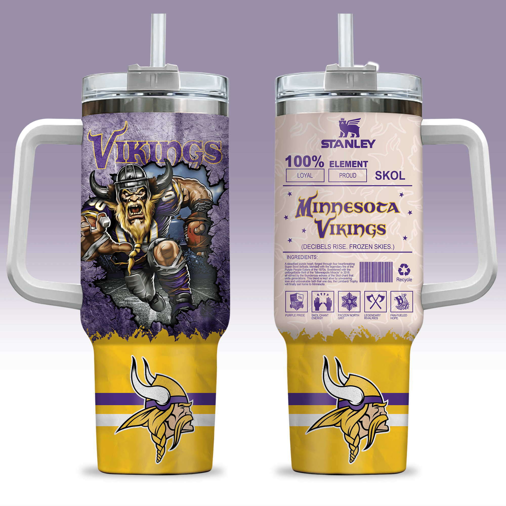 Minnesota Vikings NFL Custom Stanley Cup 40 oz 30 oz Tumbler With HandleTVC230198