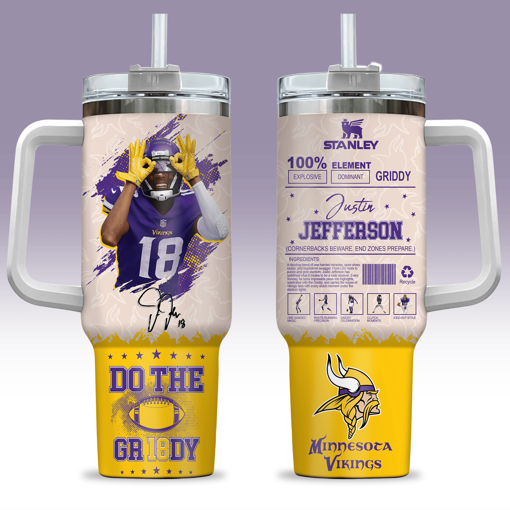 Minnesota Vikings NFL Custom Stanley Cup 40 oz 30 oz Tumbler With HandleTVC230198