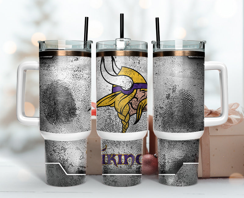 Minnesota Vikings NFL Fingerprint Effect Custom Stanley Cup 40 oz 30 oz Tumbler With HandleTVC2301150