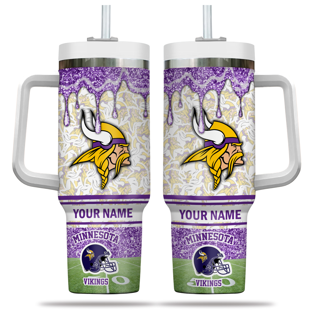 Minnesota Vikings NFL Glitter Custom Stanley Cup 40 oz 30 oz Tumbler With HandleTVC230196 - Image 2