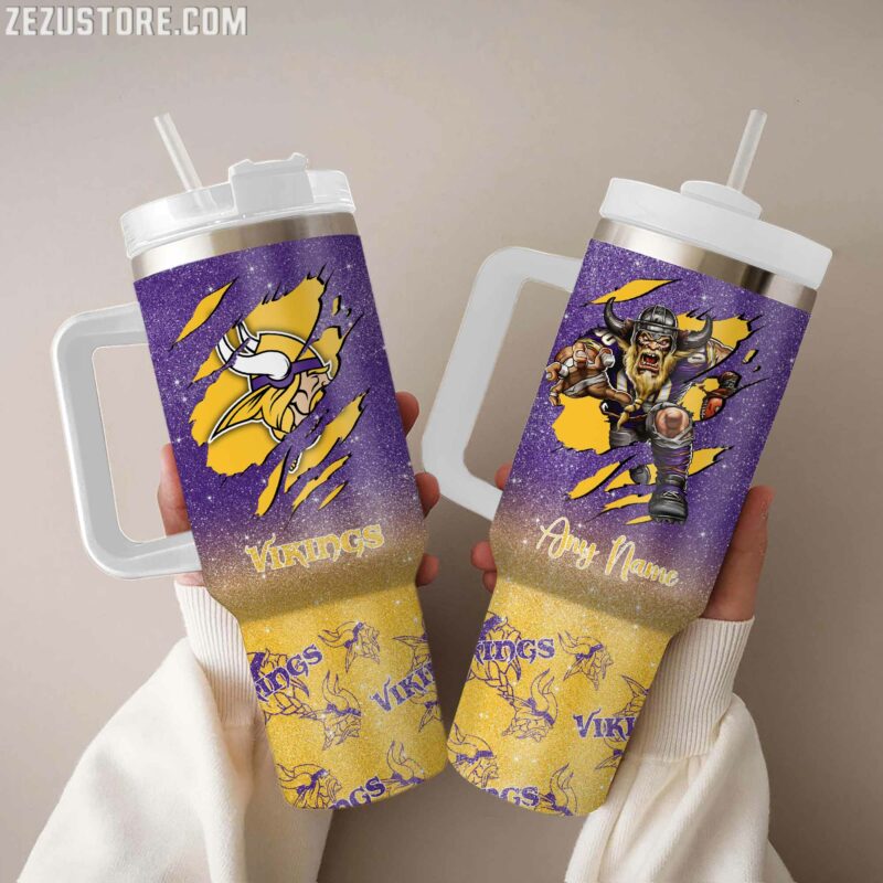 Minnesota Vikings NFL Glitter Custom Stanley Cup 40 oz 30 oz Tumbler With HandleTVC230199