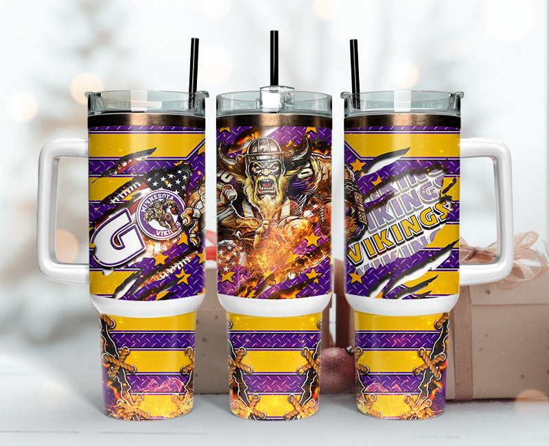 Minnesota Vikings NFL Mascot Custom Stanley Cup 40 oz 30 oz Tumbler With HandleTVC2301148