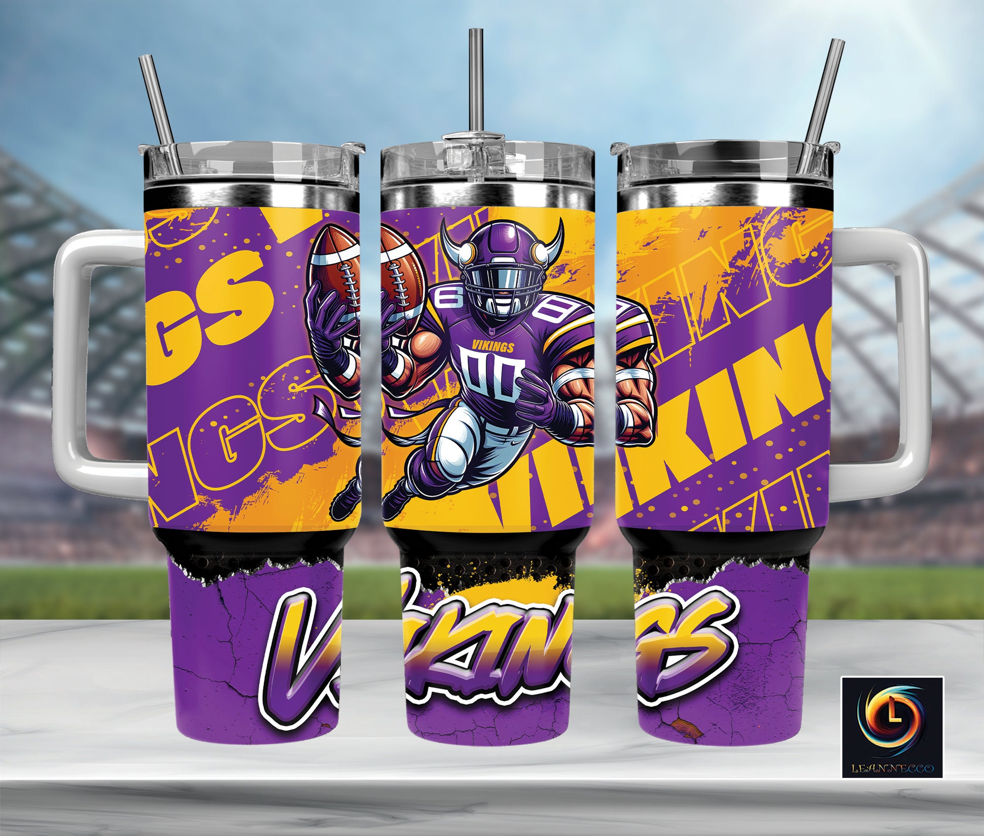 Minnesota Vikings NFL Mascot Custom Stanley Cup 40 oz 30 oz Tumbler With HandleTVC2301987