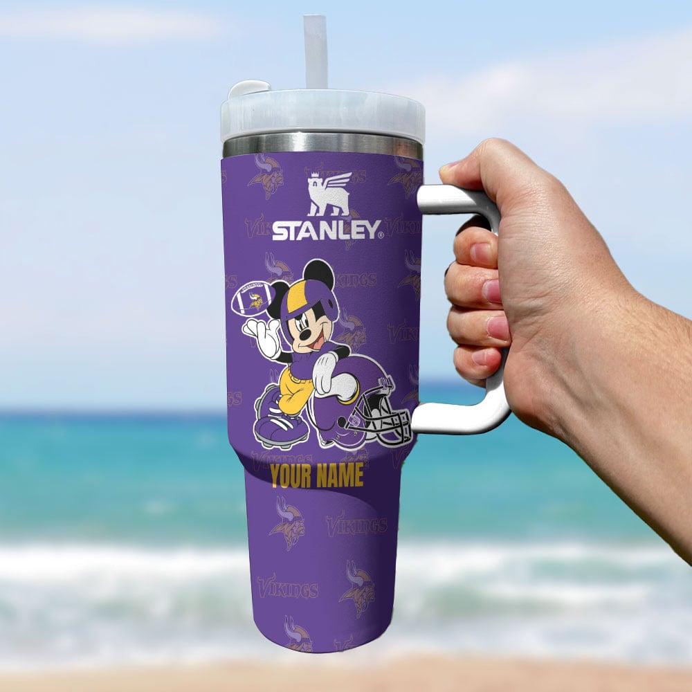 Minnesota Vikings NFL Mickey Mouse Custom Stanley Cup 40 oz 30 oz Tumbler With HandleTVC230139 - Image 3