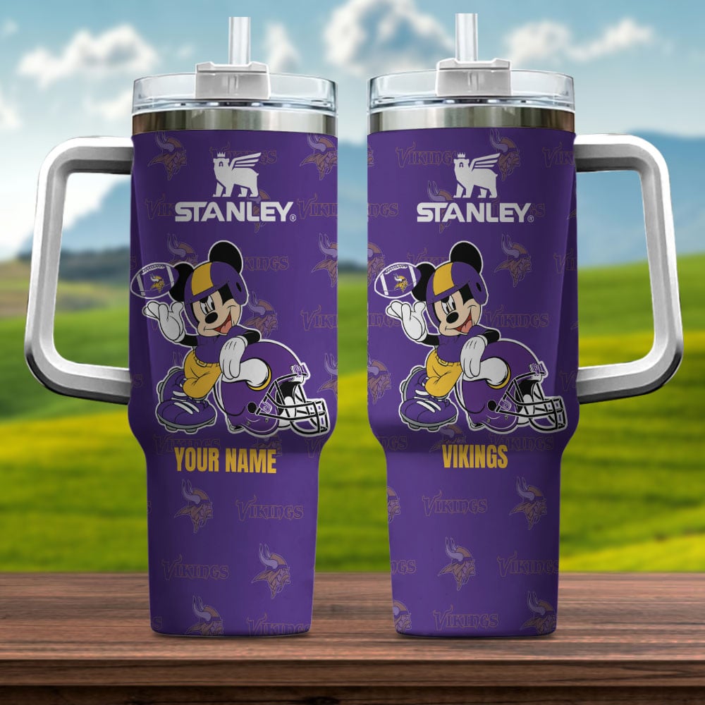 Minnesota Vikings NFL Mickey Mouse Custom Stanley Cup 40 oz 30 oz Tumbler With HandleTVC230139