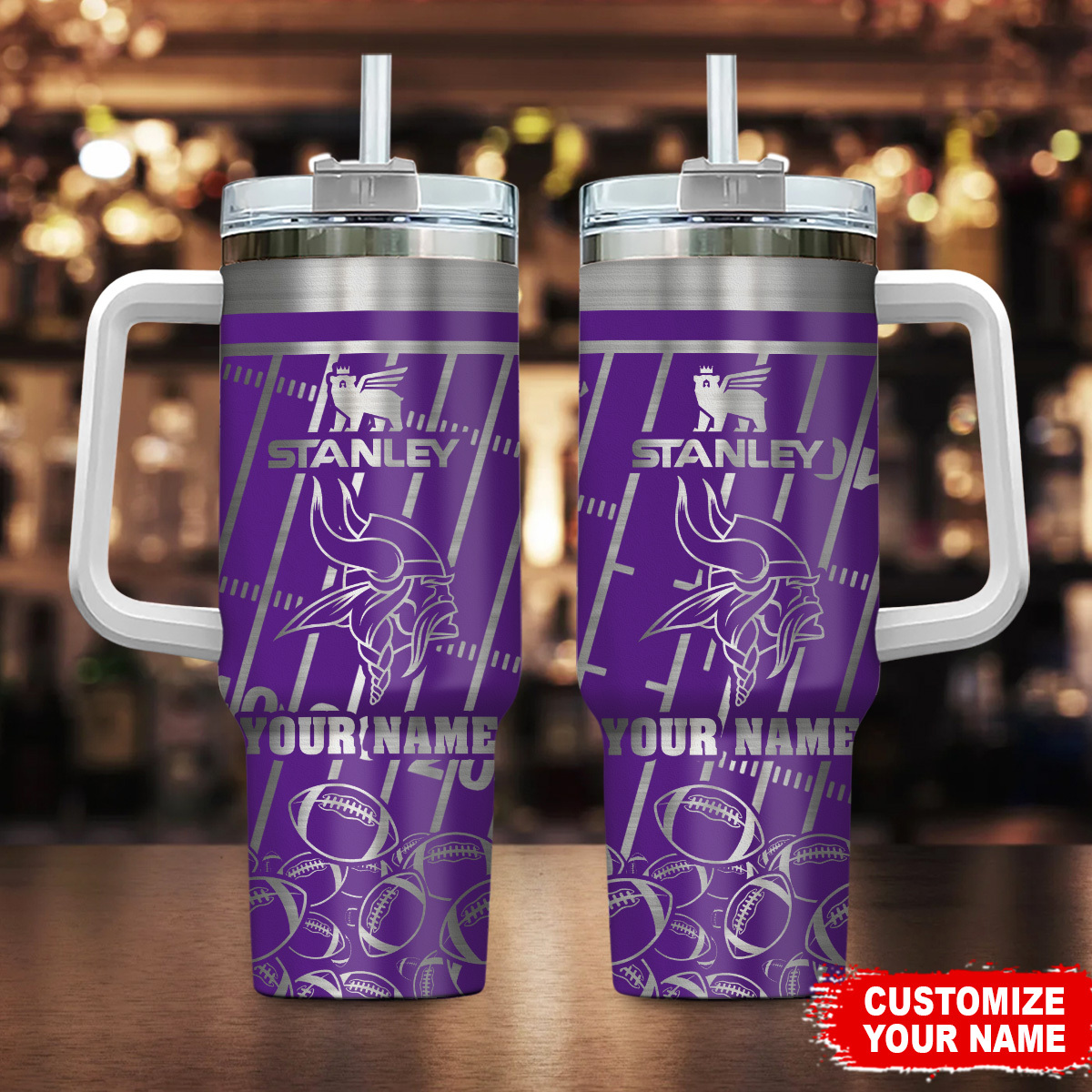 Minnesota Vikings NFL Silver Custom Stanley Cup 40 oz 30 oz Tumbler With HandleTVC2301105