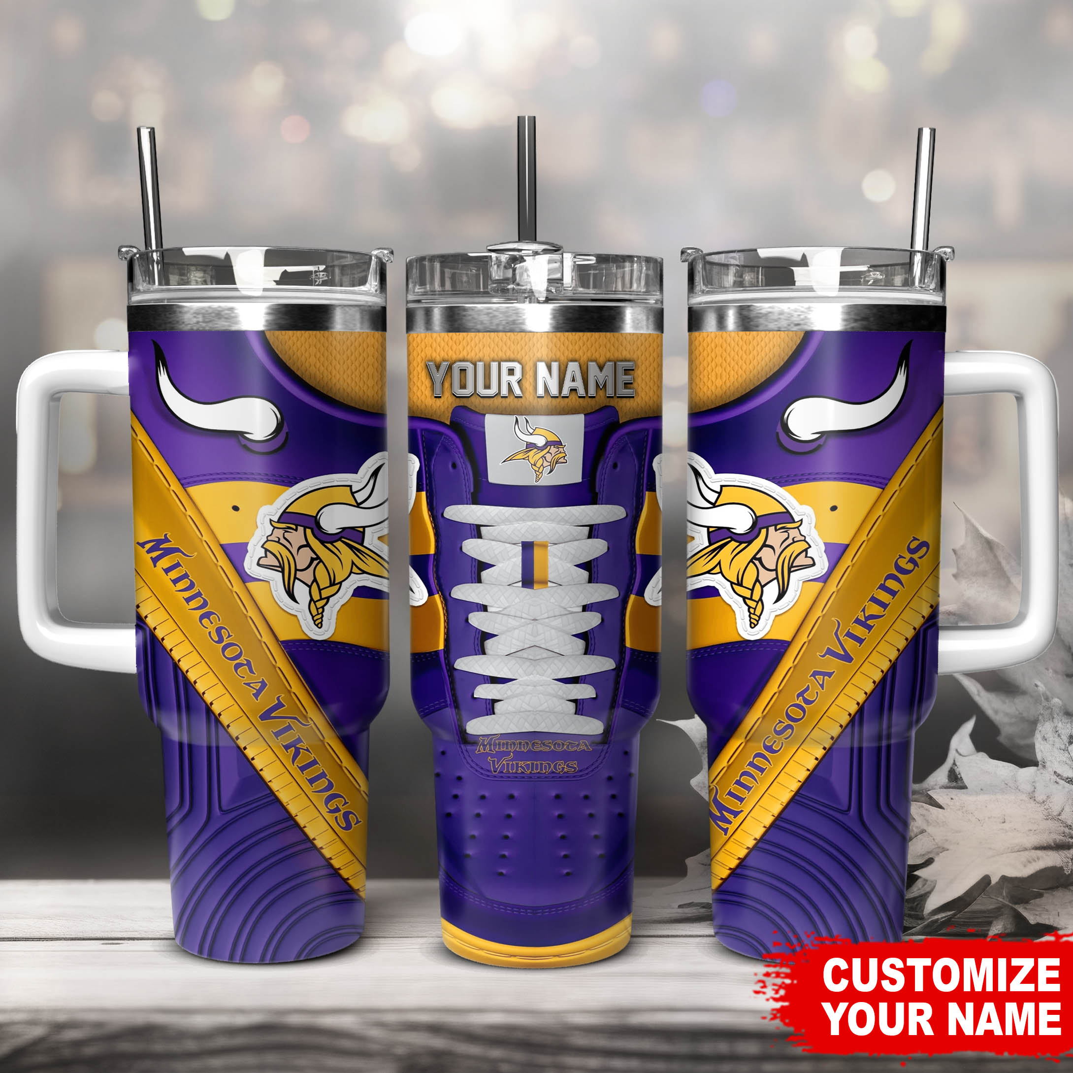 Minnesota Vikings NFL Sneaker Custom Stanley Cup 40 oz 30 oz Tumbler With HandleTVC230129