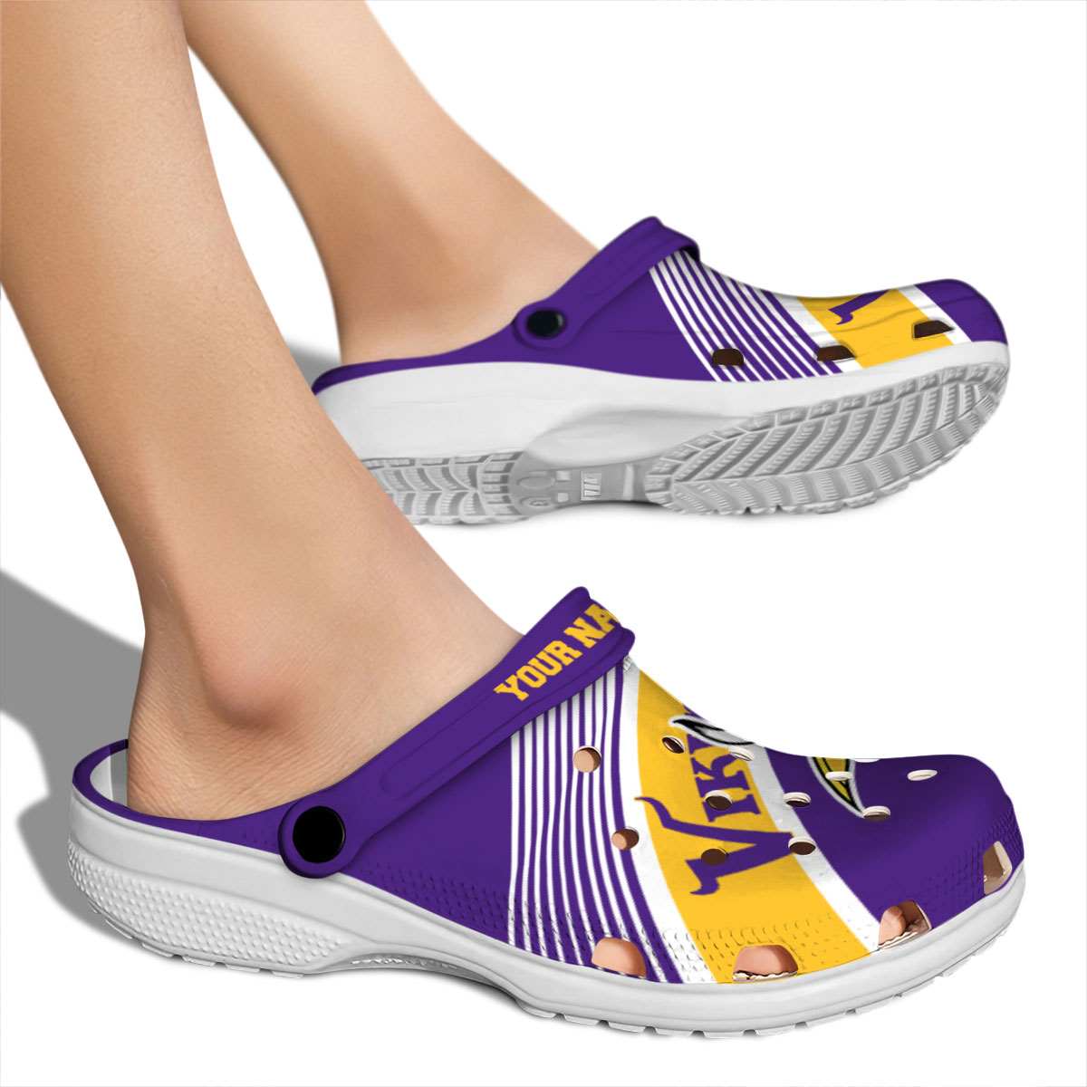 Minnesota Vikings NFL Sport Crocs Crocband Clogs Shoes Comfortable For Men Women and Kids - Image 2