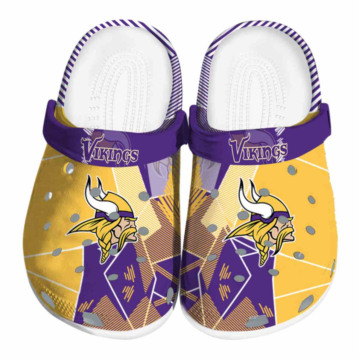 Minnesota Vikings NFL Sport Crocs Crocband Clogs Shoes Comfortable For Men Women and Kids