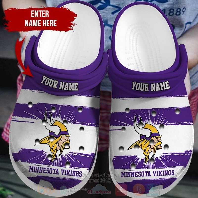 Minnesota Vikings NFL Sport Crocs Crocband Clogs Shoes Comfortable For Men Women and Kids