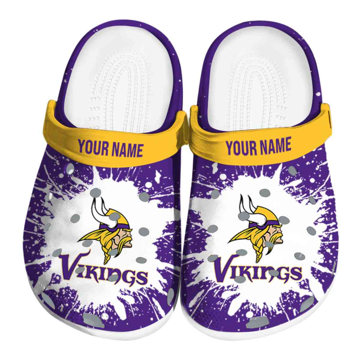 Minnesota Vikings NFL Sport Crocs Crocband Clogs Shoes Comfortable For Men Women and Kids