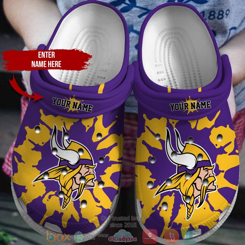 Minnesota Vikings NFL Sport Crocs Crocband Clogs Shoes Comfortable For Men Women and Kids