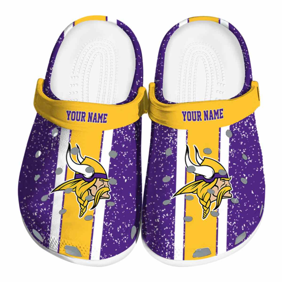 Minnesota Vikings NFL Sport Crocs Crocband Clogs Shoes Comfortable For Men Women and Kids