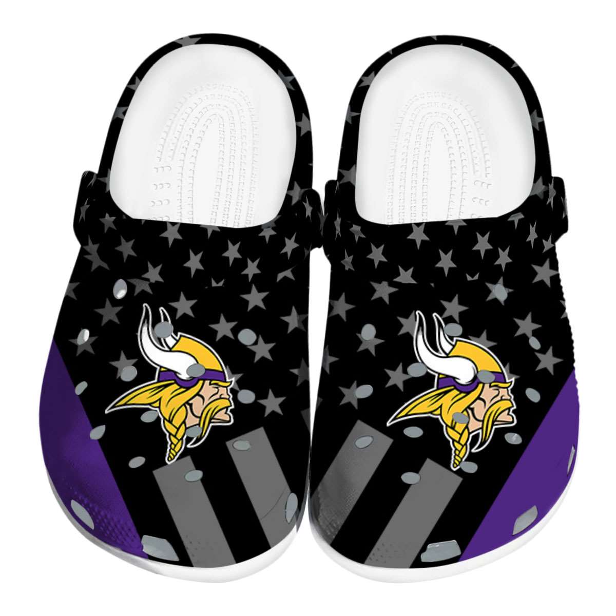 Minnesota Vikings NFL Sport Crocs Crocband Clogs Shoes Comfortable For Men Women and Kids