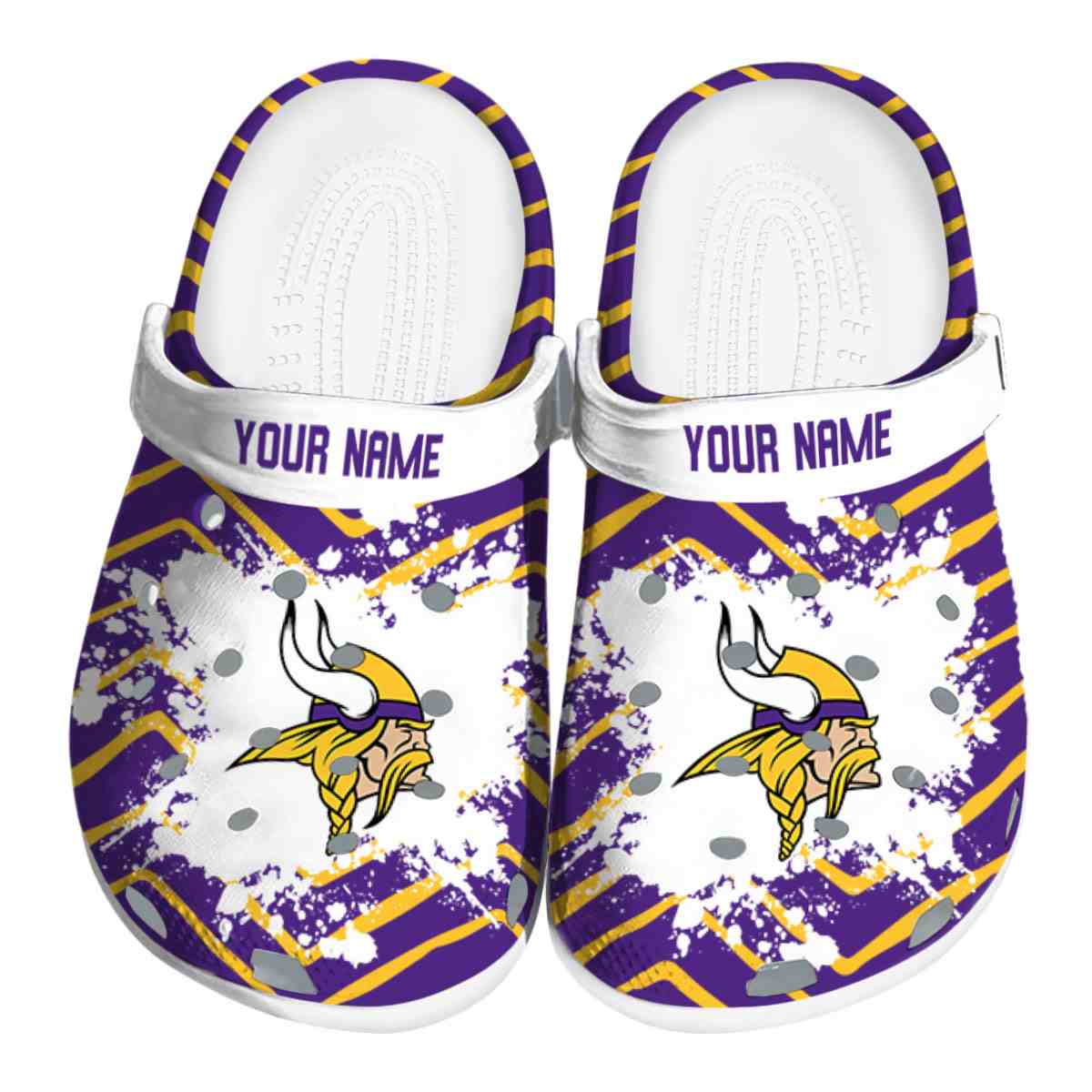 Minnesota Vikings NFL Sport Crocs Crocband Clogs Shoes Comfortable For Men Women and Kids