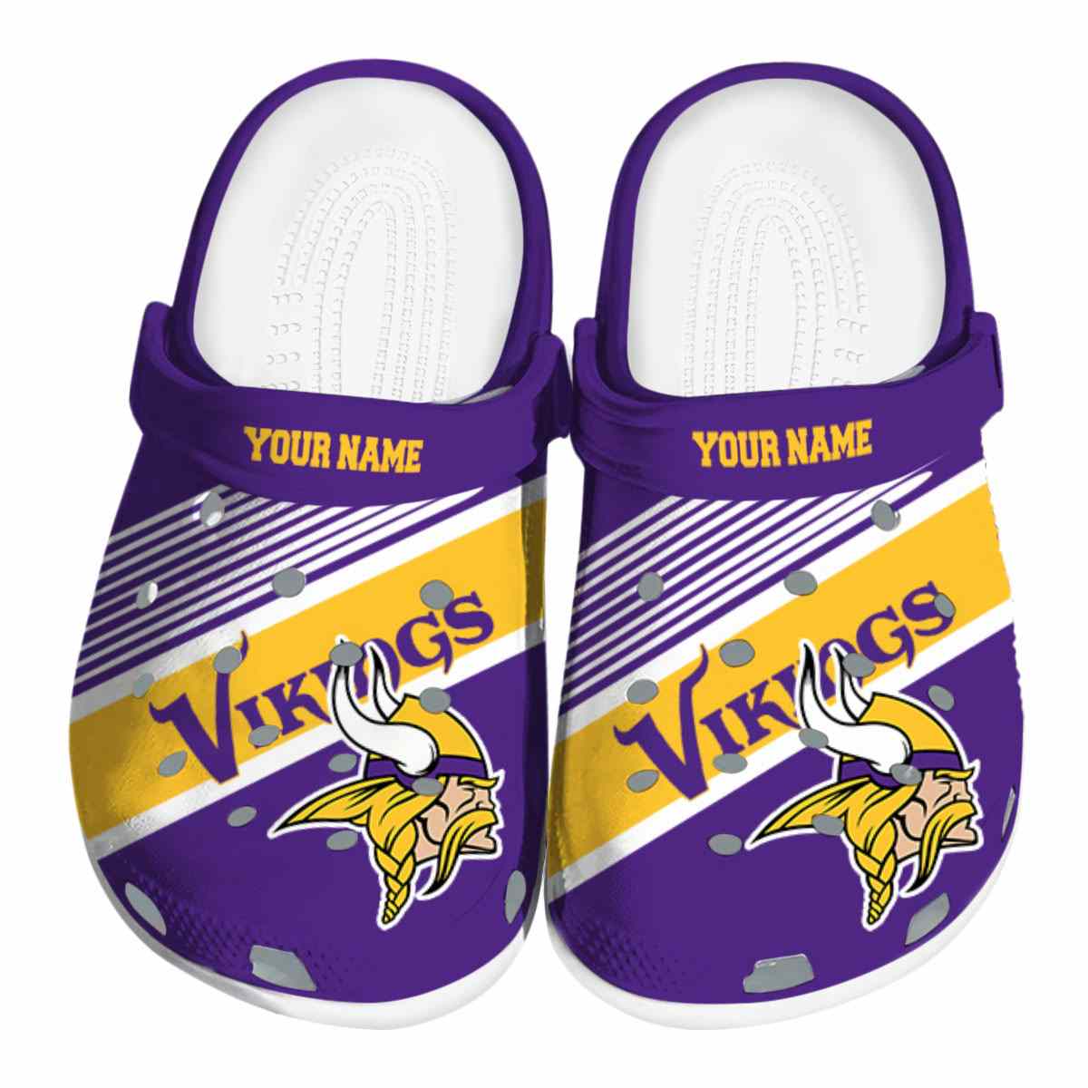 Minnesota Vikings NFL Sport Crocs Crocband Clogs Shoes Comfortable For Men Women and Kids