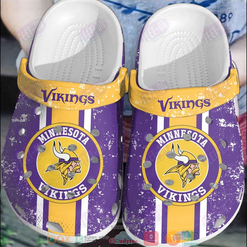 Minnesota Vikings NFL Sport Crocs Crocband Clogs Shoes Comfortable For Men Women and Kids