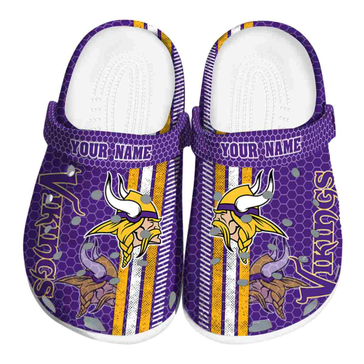 Minnesota Vikings NFL Sport Crocs Crocband Clogs Shoes Comfortable For Men Women and Kids
