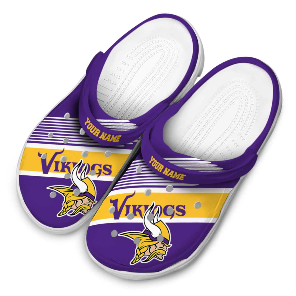 Minnesota Vikings NFL Sport Crocs Crocband Clogs Shoes Comfortable For Men Women and Kids - Image 4
