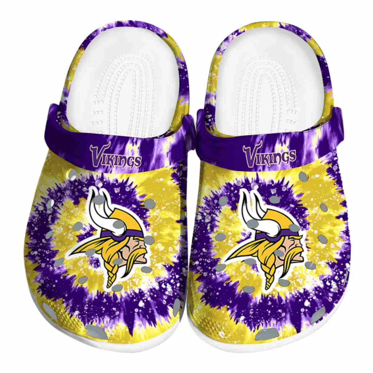 Minnesota Vikings NFL Sport Crocs Crocband Clogs Shoes Comfortable For Men Women and Kids
